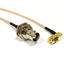 SMA Male Right Angle 90-Degree to BNC Female Bulkhead Pigtail Cable Adapter RG316 Wholesale Fast Ship 15CM/30CM/50CM/100CM