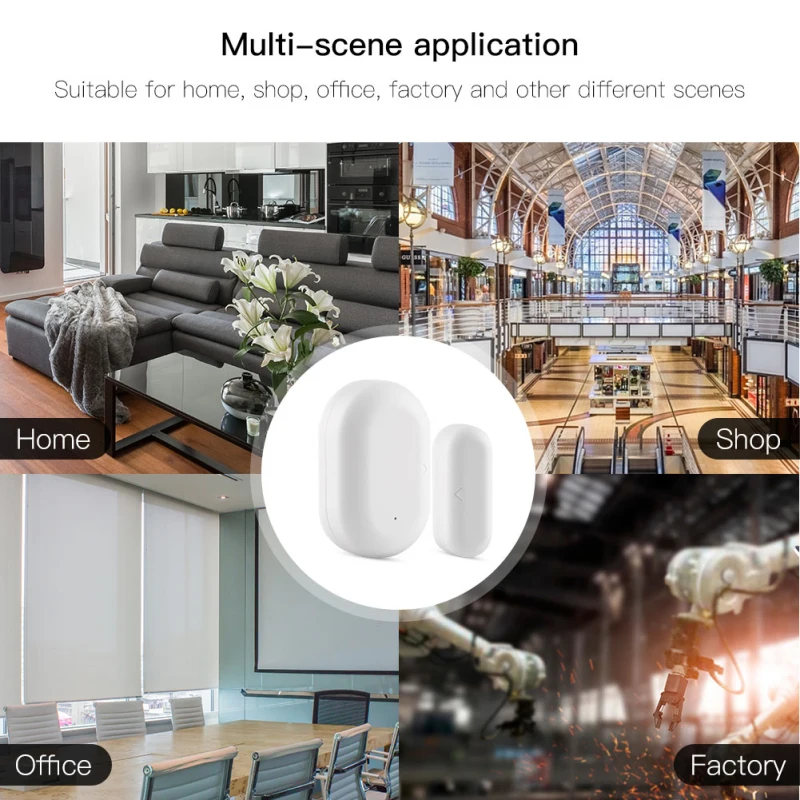 Tuya Smart ZigBee Window Door Sensor Gate Detector Security Alarm System Smart Life App Work With Zigbee Hub Alexa Google Home