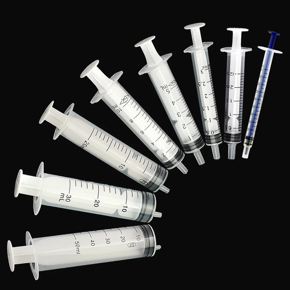 5 Pcs Plastic Syringes Hydroponic Measure Perfume Rinse Disposable Sampler Injector 1ml,2.5ml,3ml,5ml,10ml,20ml,30ml,50ml