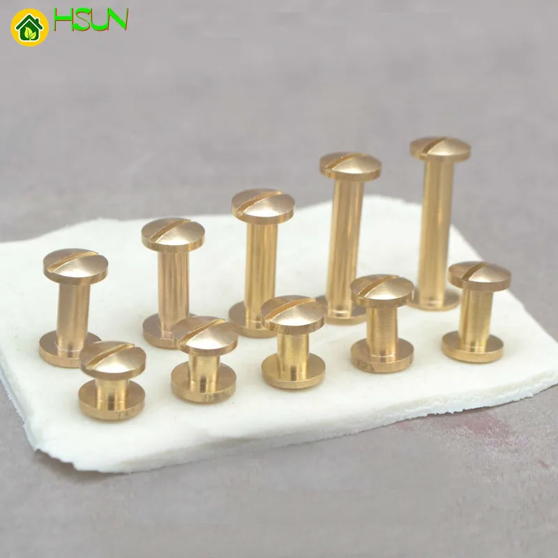 

4/5/6/7/8/10/12/15/18/20mm Solid Brass Chicago Screw Nail Stud Rivet Gold Strap Fastener Assembling Bolt suitcase Hardware