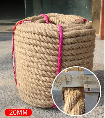 20mm 5-50M Jute Rope Twine Rope Natural Hemp Cord DIY Decor