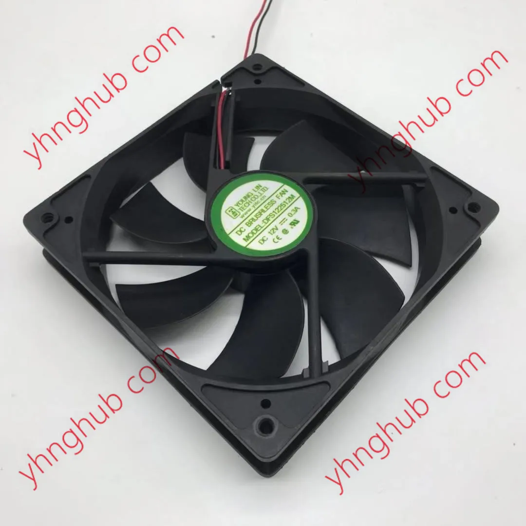 

Young Lin DFS122512M DC 12V 0.30A 120x120x25mm 2-Wire Server Square Fan