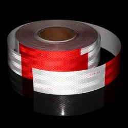 5CMX9M Red And White Reflective Tape DOT-C2 Safety Warning Sticker Decal Conspicuity Retro-reflective Tape For Truck Motorcycle