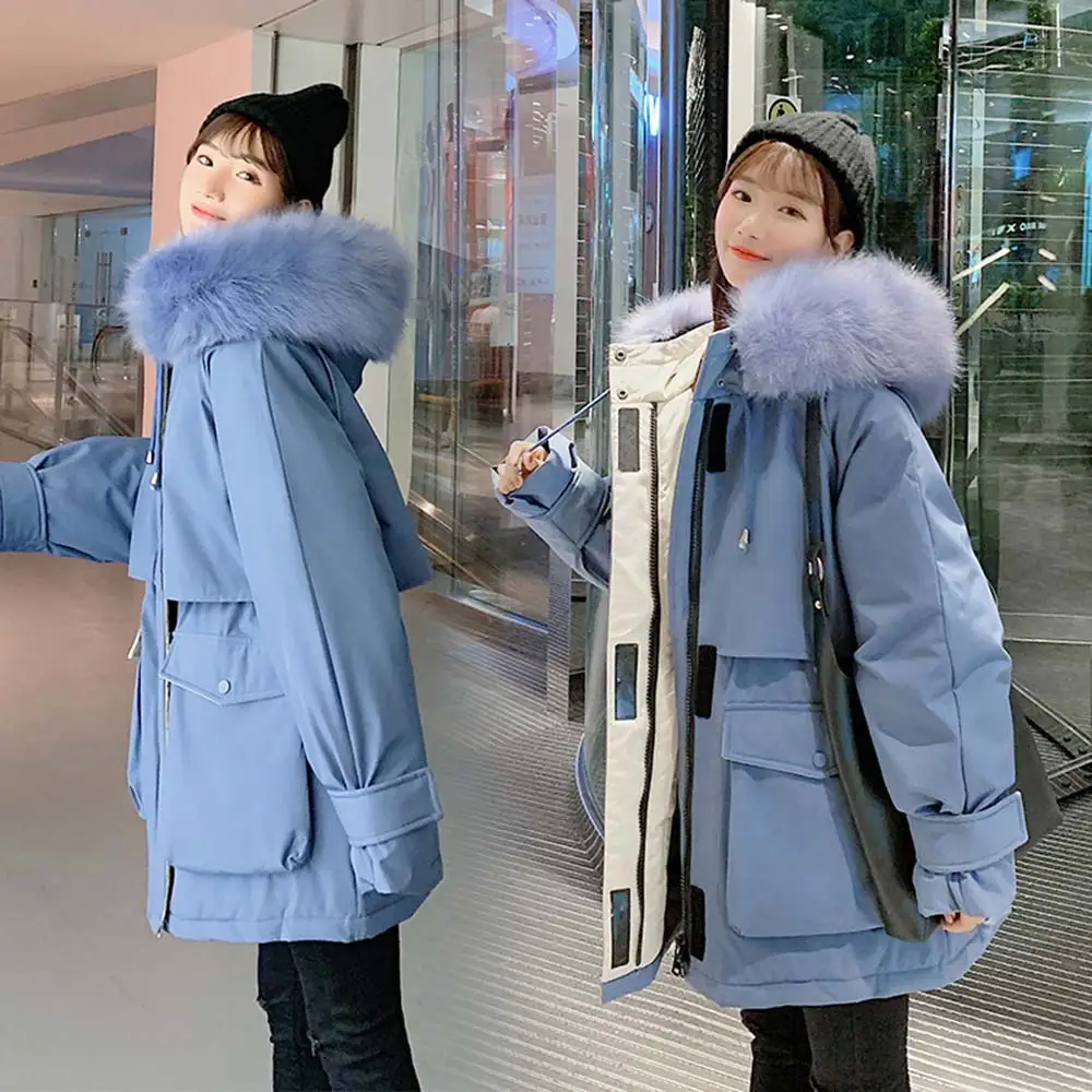 PinkyIsBlack Long Parkas 2020 New Autumn Military Winter Jackets Women Coats Thick Warm Big Fur Hooded Winter Coat Jacket Women