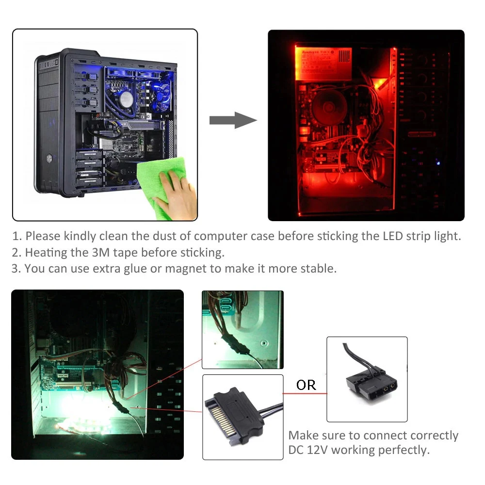 DC 5V 3Pin SATA RGB Controller Molex 4Pin PC Computer Case Lighting Pixel Controller per WS2812B strisce luminose a LED indirizzabili