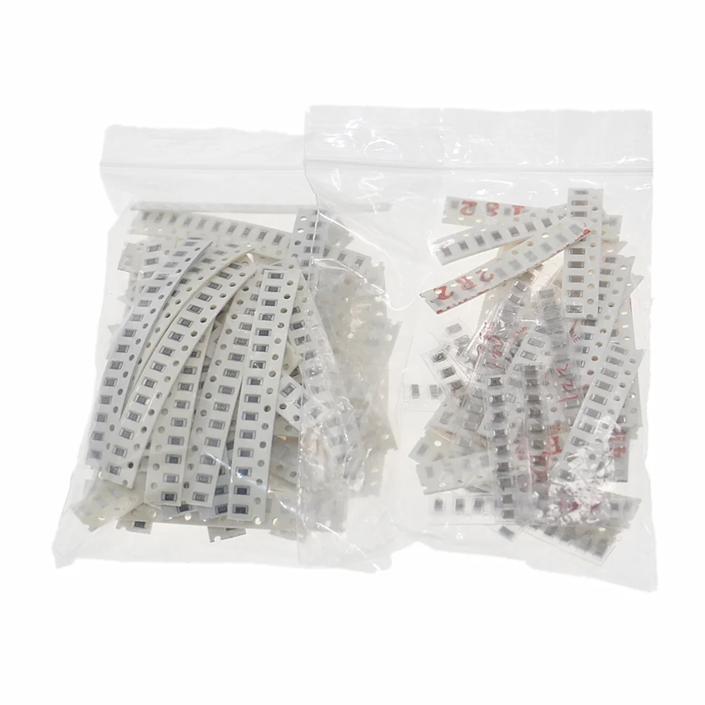 90Value 1206 (0Ω-10MΩ) 50Value Resistor chip Fixed sample pack and (2.2pf-1uf) 40 Value Capacitor kit set