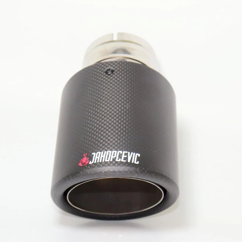 Akrapovic-silenciador de punta de escape de fibra de carbono para coche, tubo de escape Universal, color mate, 1 piezas