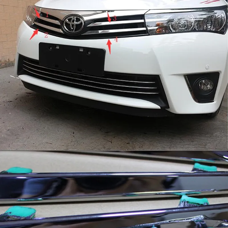 Car front grille cover  auto grille decoration cover for Toyota Corolla 2014,ABS chrome,4pcs