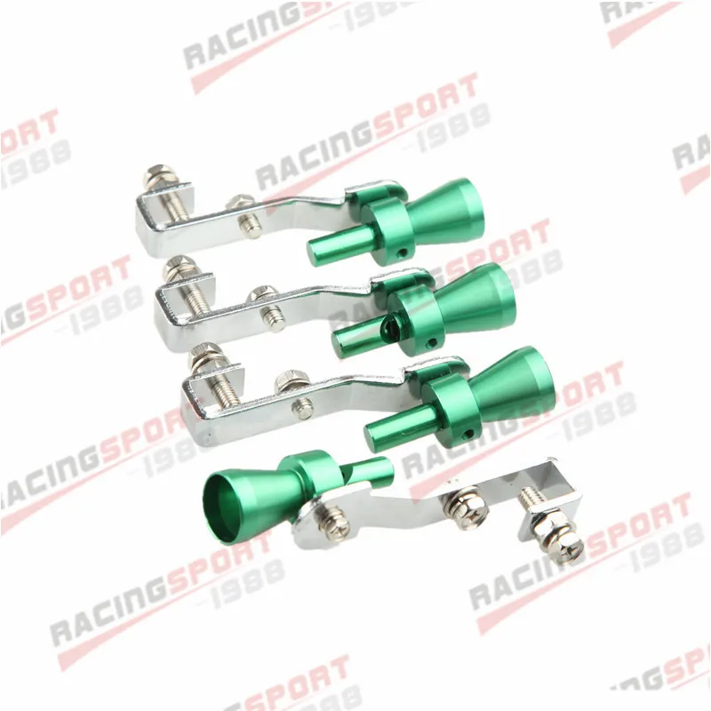 4PCS Universal S Turbo Sound Exhaust Whistle/ Fake Blow Off BOV Simulator Green