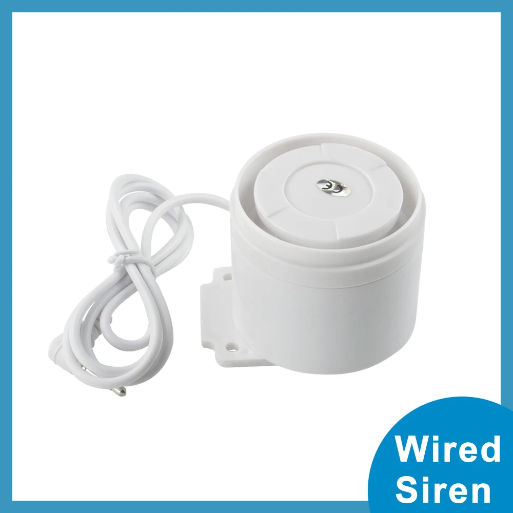 Mini sirena con cable para sistema de alarma de seguridad del hogar, accesorios de alarma de sonido de 110 dB, antirrobo DIY