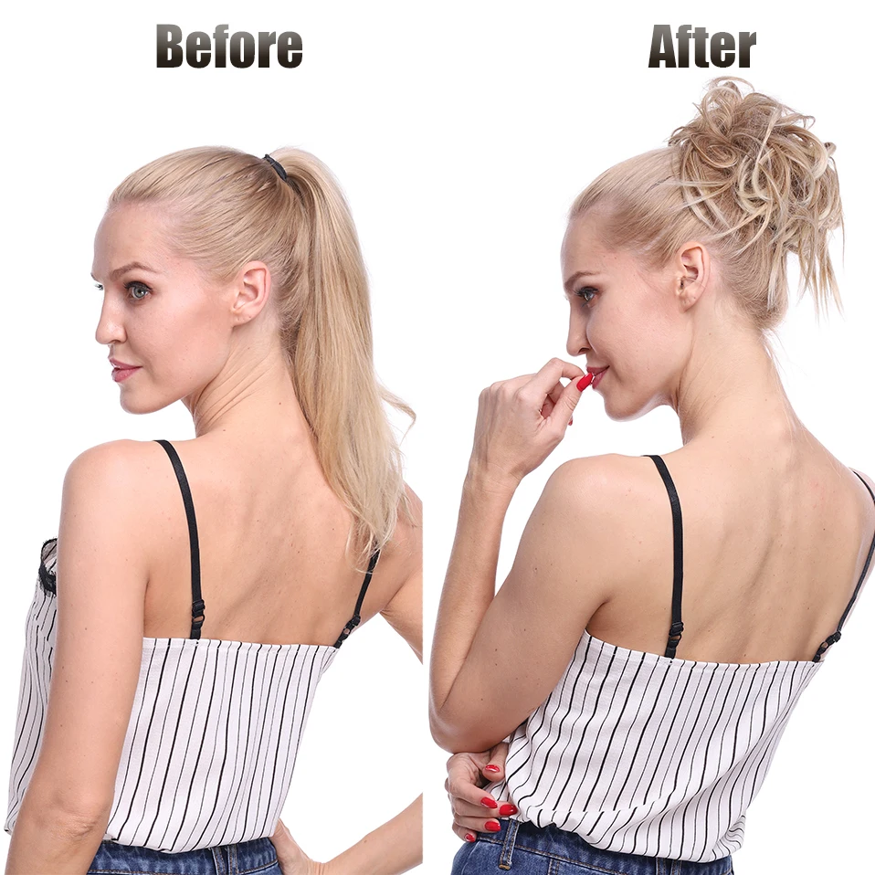 BENEHAIR Synthetic Messy Bun Hair Piece Scrunchy Hair Bun Women Chignon Hair Extension For Women Hair Band Donut Wrap Ponytail