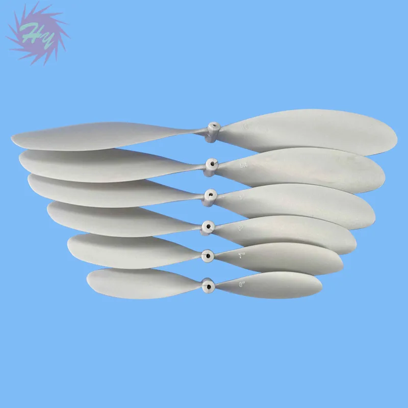 10 Pcs HY Propeller 6-10 Inch For RC Rubber Band Powered Aircraft Model 2 Blade Prop Color Silver Grey