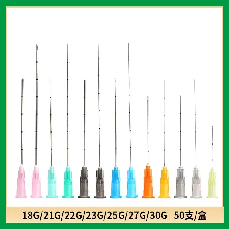 Blunt needle Needle Tips Fine Micro Cannula 21G/22G/23G/25G/27G/30G Plain Ends Notched Endo needle tip Syringe 50pcs Tools