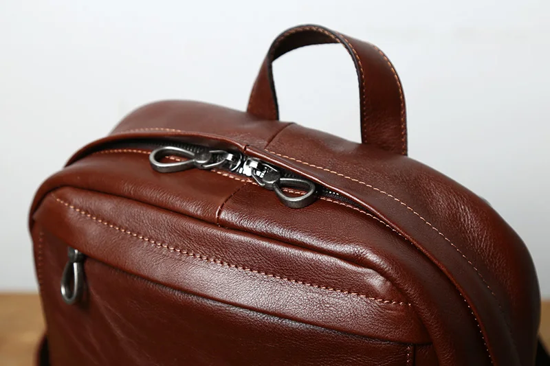 NZPJ Leder herren Rucksack Europäischen und Amerikanischen Mode Reisetasche Vintage Kopf Erste Schicht Rindsleder Freizeit Rucksack – Detail 9