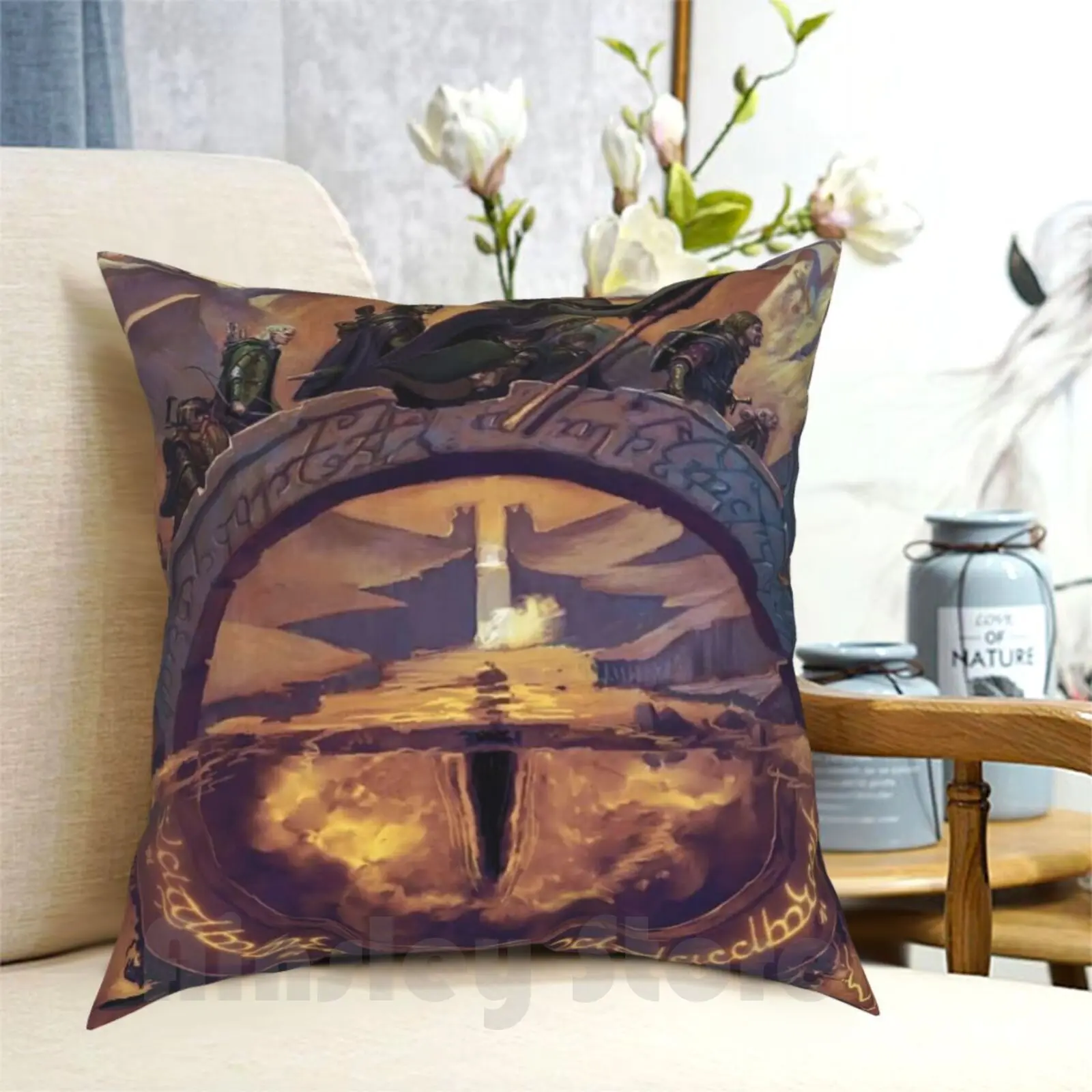 Journey Pillow Case Printed Home Soft DIY Pillow cover The Map Movies Trilogy Best Movies Maps Eye Sauron Gandalf