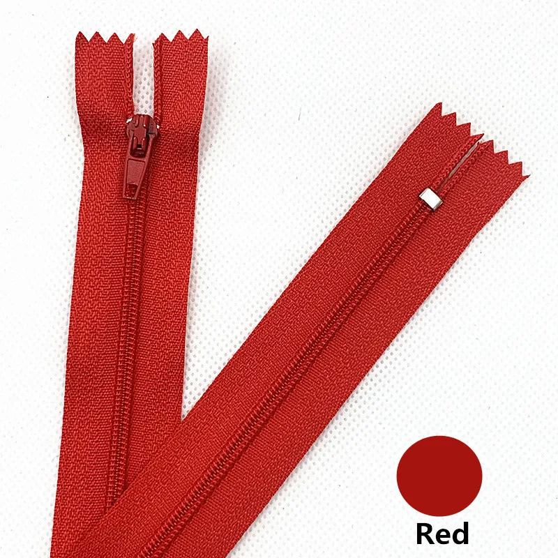 10pcs 4Inch-24inch(10cm-60Cm)Red Nylon Coil Zippers for Tailor Sewing Crafts Nylon Zippers Bulk