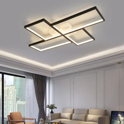 Neo brilho preto ou ouro sala de estar quarto led lustre alto brilho alumínio moderno led lustres teto