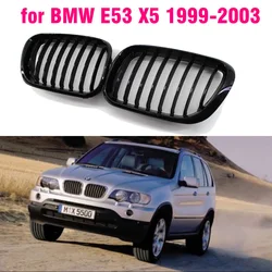 Front Gloss black kidney sport grilles Hood grill for BMW E53 X5 1999 2000 2001 2002 2003 Car Styling