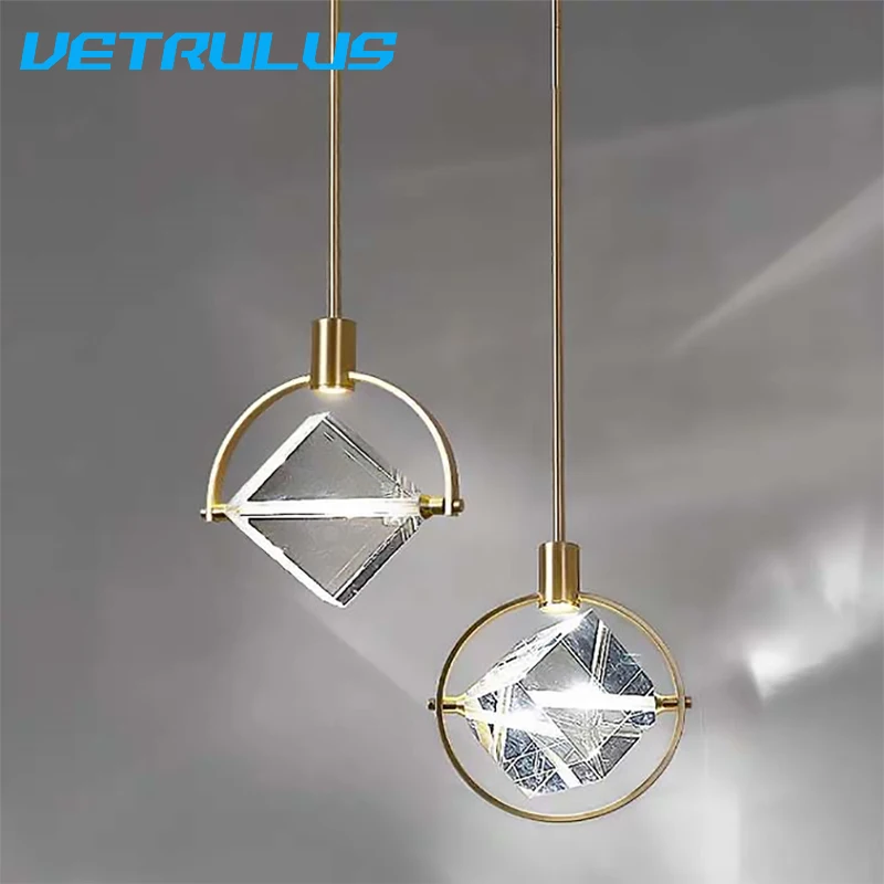 Nowoczesna lampa wisząca luksusowe Nordic kryty K9 kryształowe Led sufitowe lampa żyrandol kreatywny przy łóżku sztuki żelaza Bar dekoracji wnętrz