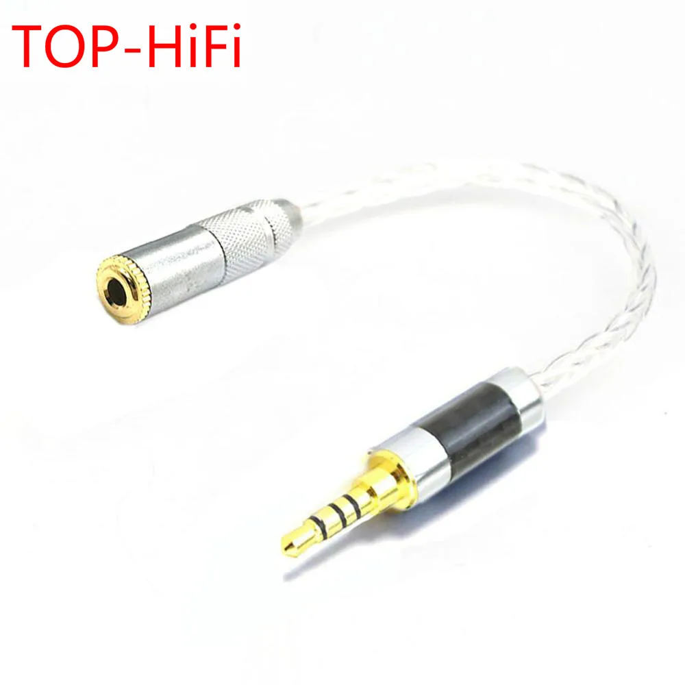 

TOP-HiFi 3.5mm TRRS Balanced Male to 3.5mm Stereo Female Audio Adapter Cable 7nOCC Silver Plated 3.5mm to 3.5mm Cables