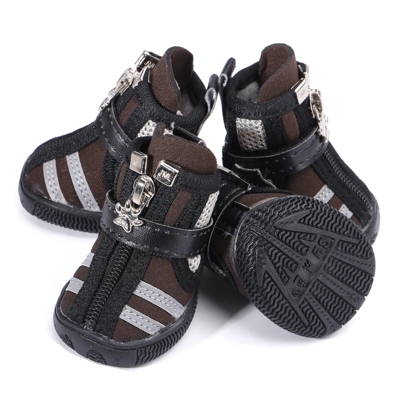 Breathable Mesh Fabric Dog Shoes Fashion Casual Non Slip Warm Outdoor Walk Pets Shoes Comfortable For All Season Use Dogs Boots