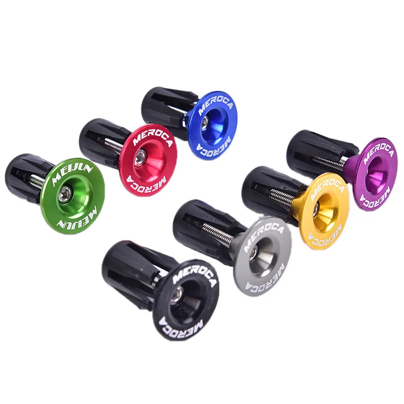 2Pcs Bike Lightweight Bar End Plugs Aluminum Road Bicycle Grip MTB Accessory Bike Bar End Plugs Anti-slip Firm Handlebar Caps