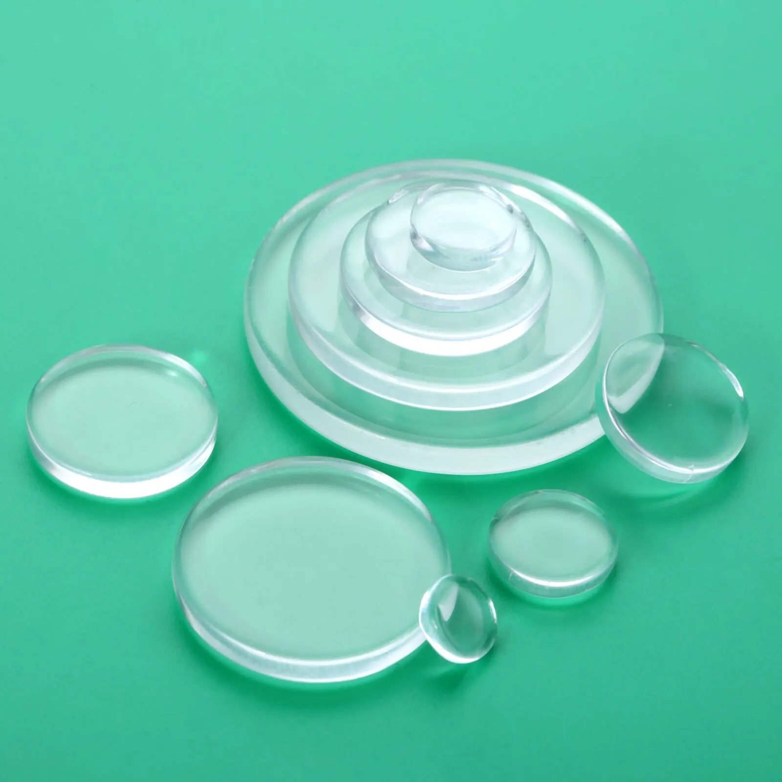 Transparent Glass Refrigerator Sticker Both Side Flat Round Clear Glass Cabochon Handmade Jewelry Accessories 100/50/20/10/5pcs