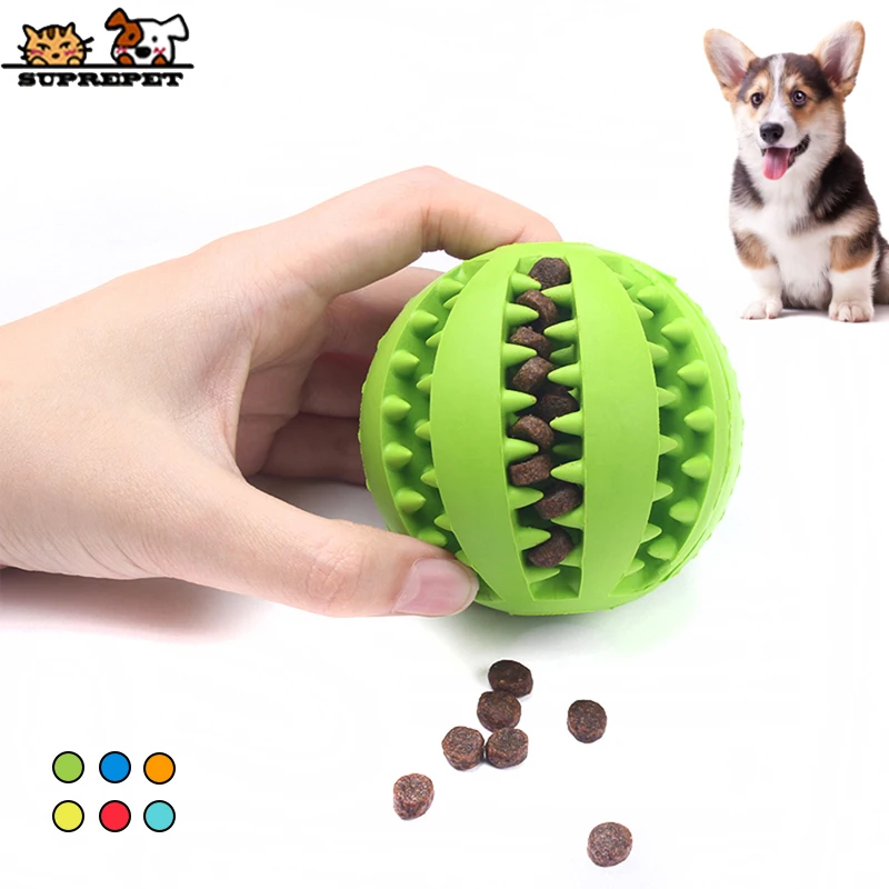 

SUPREPET Pet Slow Feeder Dog Toy Cute Funny Rubber Dog Ball Toy for Puppy Interactive Dog Chew Toy Tooth Clean Ball Pet Products