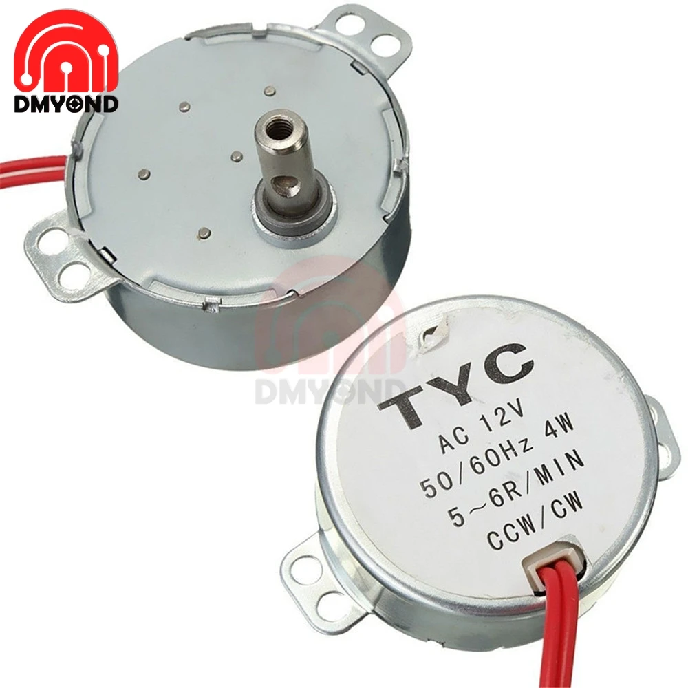 

Pro TYC 50 12V 4W 50/60Hz Synchronous Motor 5/6RPM CW CCW Microwave Turntable for Heater/Fan/Christmas Tree /Air Conditioner