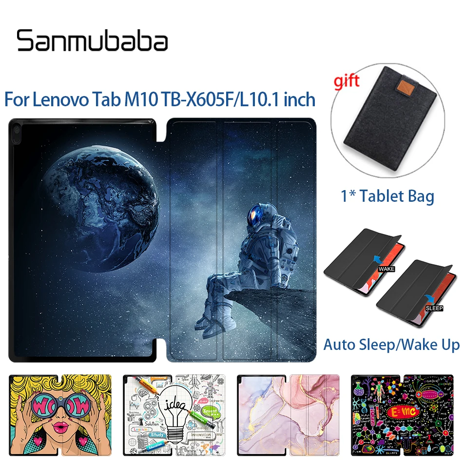 

Чехол-книжка Sanmubaba для планшета Lenovo Tab M10, 10,1 дюйма, TB-X605F/L, из искусственной кожи