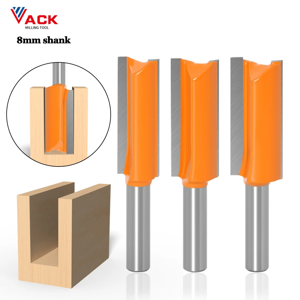 Dupla Flauta Straight Bit Fresadora Cortadores de Madeira Carboneto de Tungstênio Router Bit Ferramentas de Carpintaria mm Shank