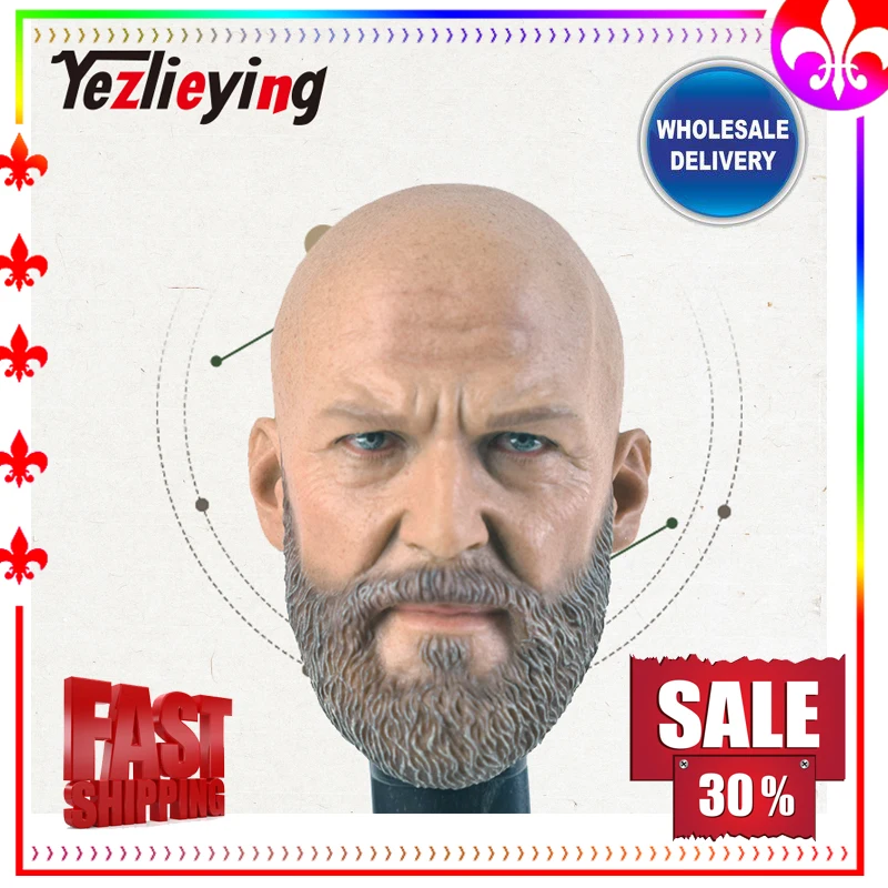 Men's 1/6 1/6 custom head Monger bearded Male head Sculpture Jeff bridge muscle action figure Fit 12 inches Body accessories