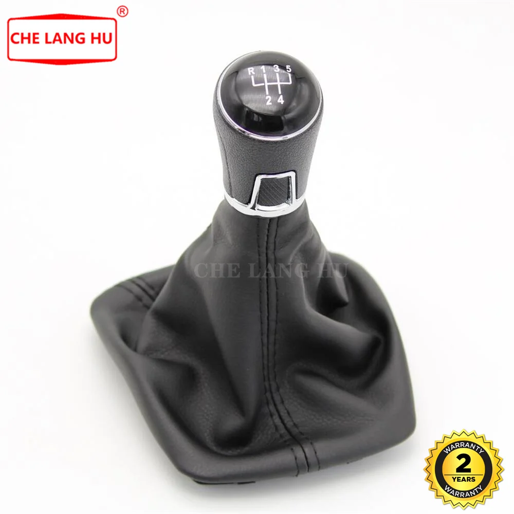 

For Skoda Octavia A5 A6 MK2 Facelift 2009 2010 2011 2012 2013 Car-styling 5 Speed Gear Stick shift knob Level leather Boot