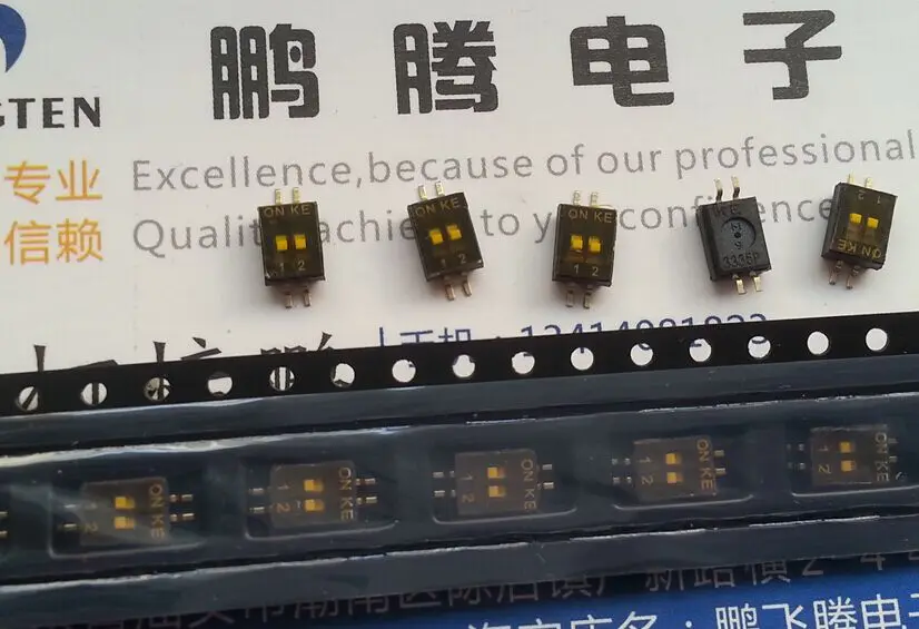 10 Buah/Lot Jarak Taiwan KE DSHP02TSGER 1.27Mm Patch SMD 2-Bit Tombol Kode Panggil 2-Way Encoding