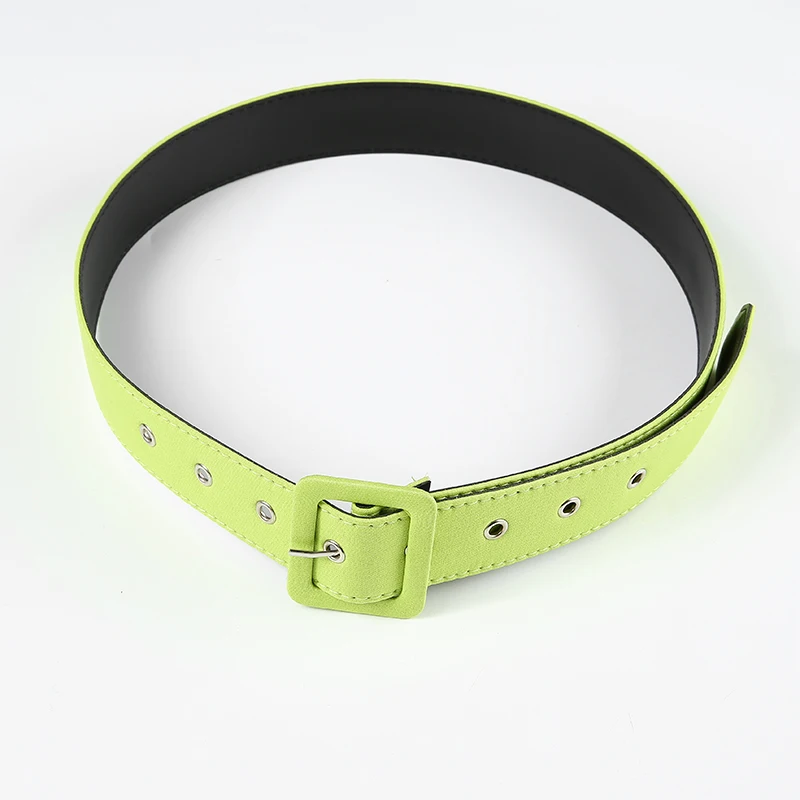 Europe Personality Fluorescent Green Belt Versatile Female Decoration Wide Jeans Belt Fashionable Cool Belt Ins Fashion New