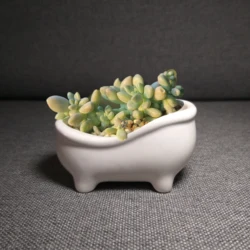 Bathtub Shape Flower Pot Desktop Bonsai Gardening Potted Succulent Plant Pot Ceramic Art Vase Home Office Decor Garden Supplies