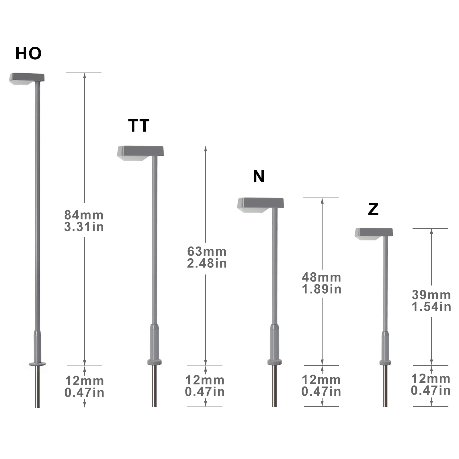 LD09 10 stücke Modell Layout Straße Lichter Plattform Lampen HO/TT/N/Z Skala LEDs mit Lampenschirm warm Weiß/Helle Weiß Landschaftsbau