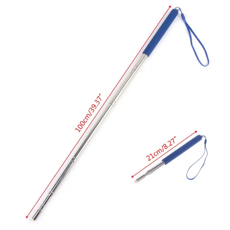 Professional Torch Whiteboard Pen Felt Head Stainless Steel Telescopic Teacher Pointer 1M High Quality