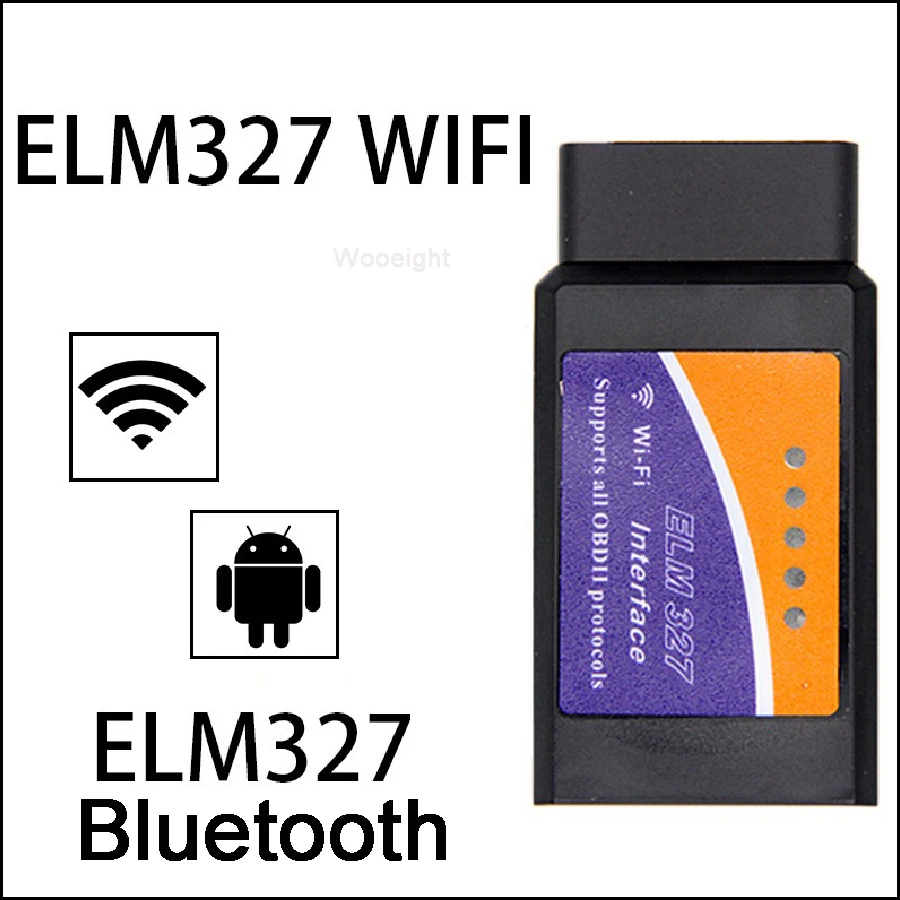 

Wooeight Bluetooth WIFI ELM327 OBD2 Scanner Diagnostic Tool Bluetooth V1.5 OBDII Code Reader Autoscanner or Android/IOS/Faslink