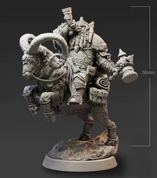 56mm Resin Model Kits Goat and Dwarf Warrior  Figure Unpainted RW238