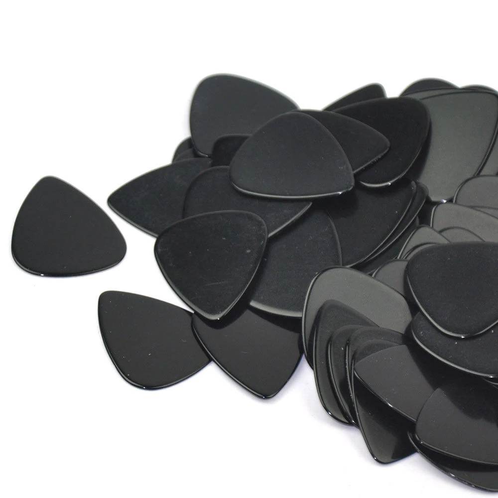 100pcs/lot Celluloid Classic 351 Guitar Bass Picks Solid Black 0.71mm 0.96mm 1.5mm