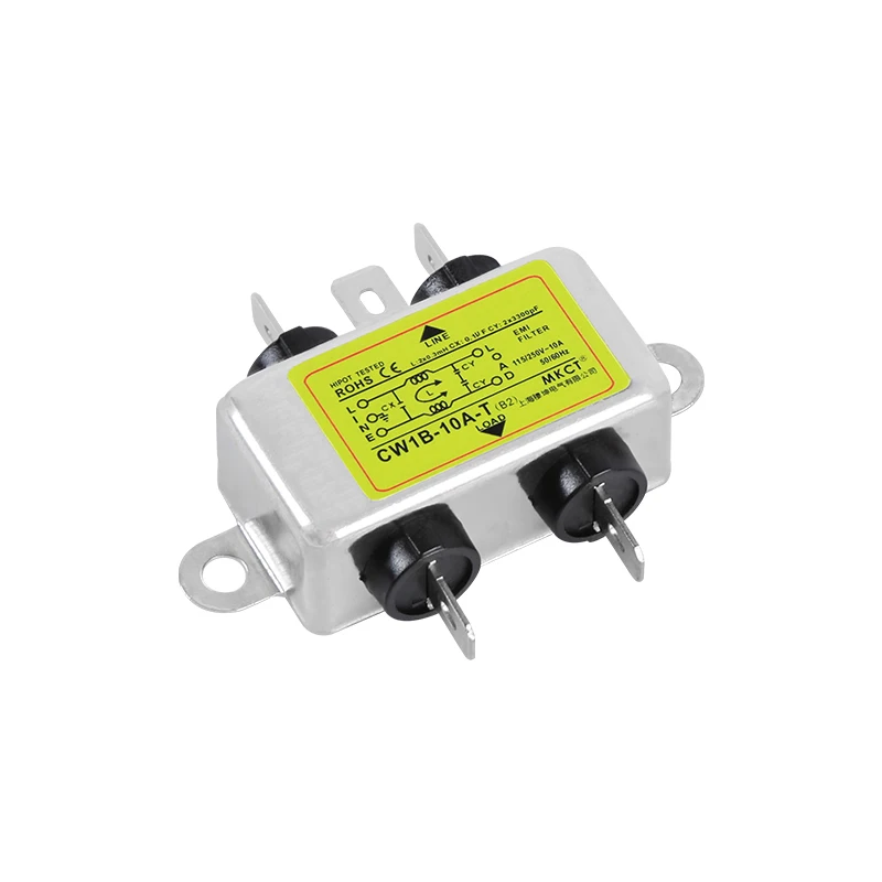 EMI Filter AC 220V 250V Single Phase Power Filter CW1B 1A 3A 6A 10A Anti-interference Terminal Plug-in Filter for Power Supply