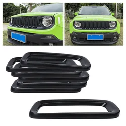 7pcs/Set Front Grill Grille Insert Cover Trim Frame For Jeep Renegade 2015-2018