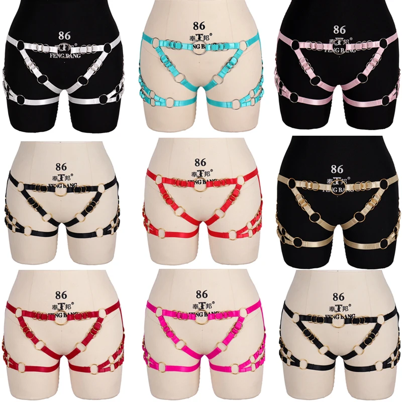 

Harness Garter Belt High Waist Stockings Suspender Harajuku Goth Punk Rock Leg Strap Elastic Adjust Hollow Out Body Cage Panties
