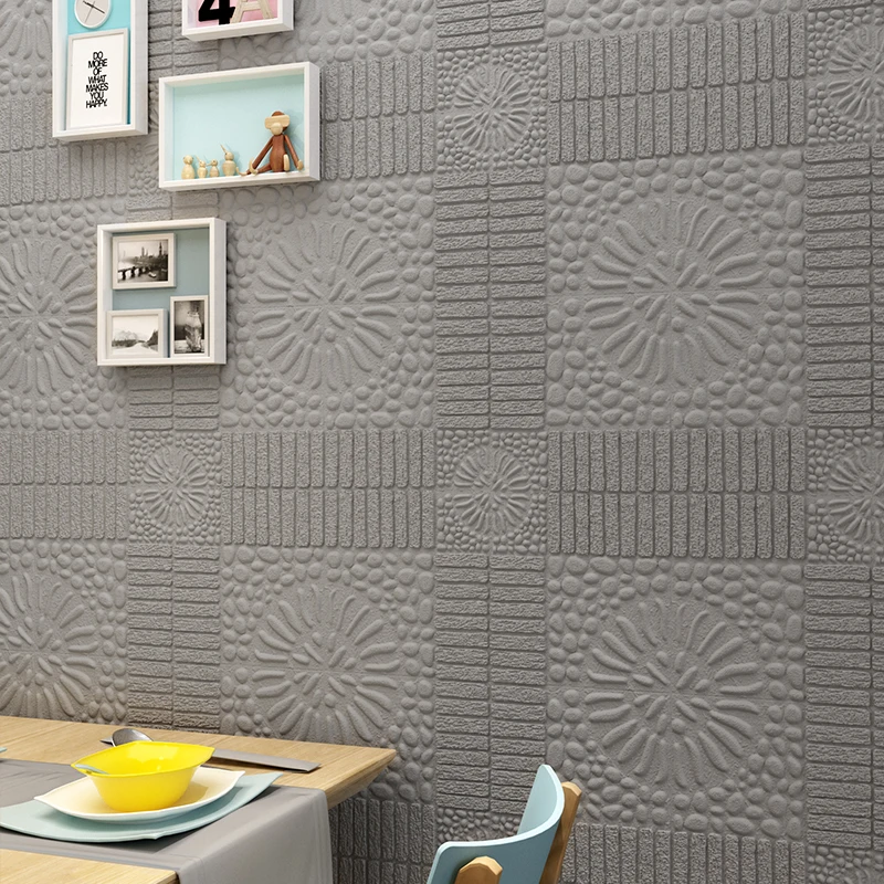Self Adhesive 3D Brick Wall Stickers Living Waterproof Foam Room Bedroom DIY Adhesive Wallpaper Art 70*70*0.5cm home Wall Decals