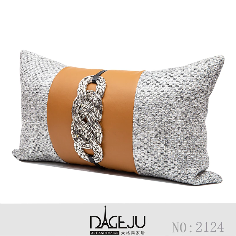 Nordic Luxury Cushion Cover For Bedroom Grey Yellow Metal Decorative Throw Pillow Home Decor Sofa Car Pillowcase 30x50cm