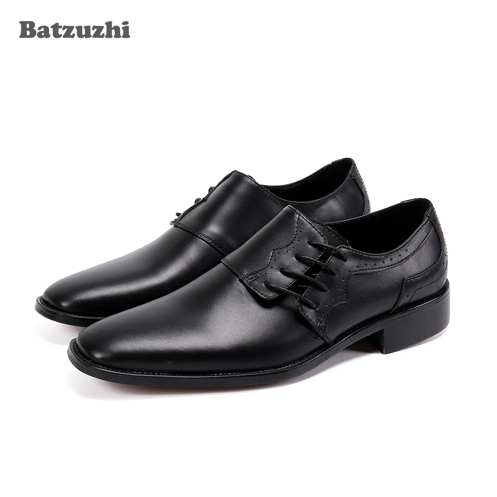 

Batzuzhi Handmade Men's Shoes Black Genuine Leather Dress Shoes Men for Business Formal Footwear Lace-up zapatos de hombre,US12