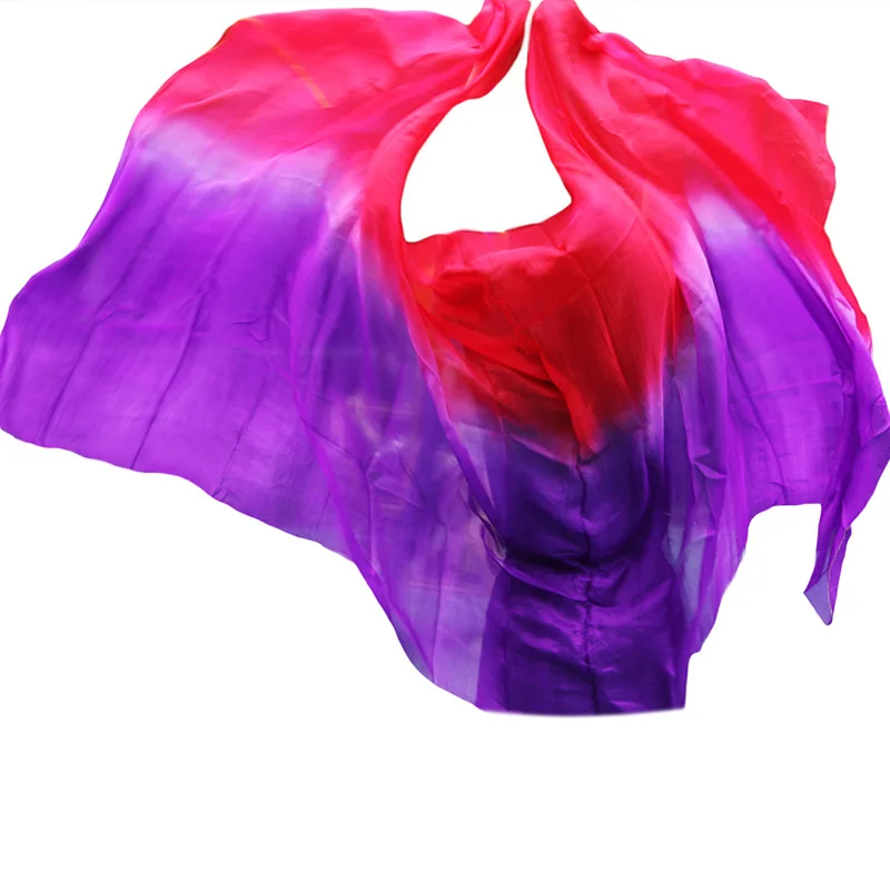 Customized 100% Real Chinese Silk Belly Dance Veil  Pure Natural Shawl Women Scarf Costume Accessory Handmade Dyed Silk Veil