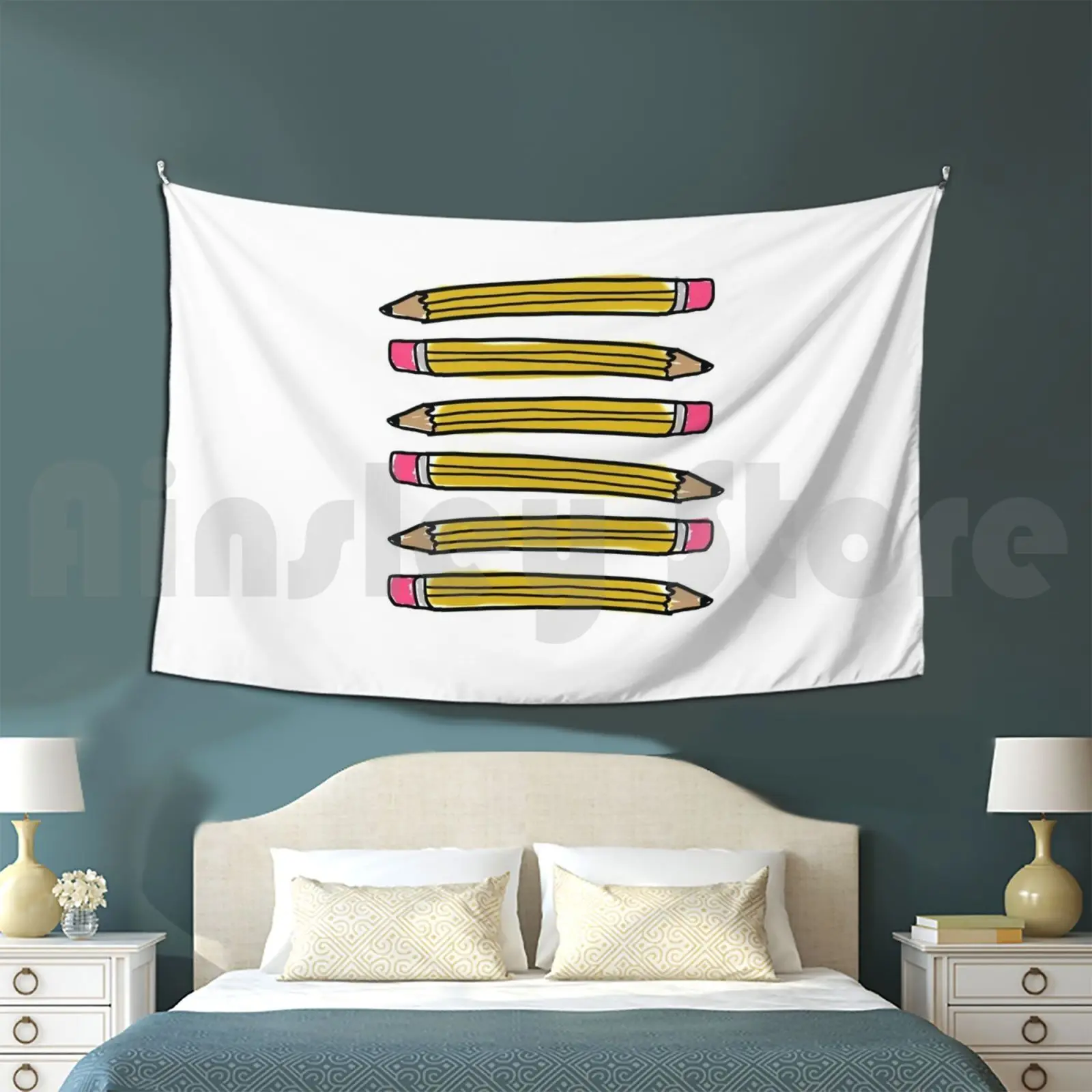 School Pencils Customized Tapestry School Pencil Teacher Teach Educator Kid Children Child Kids Write