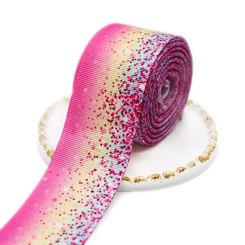10 Yards 1,5 Zoll 38 mm Regenbogenfarben bedruckte Ripsbänder für Haarschleifen, DIY-Bastelmaterial Y2020110401 – Detail 9